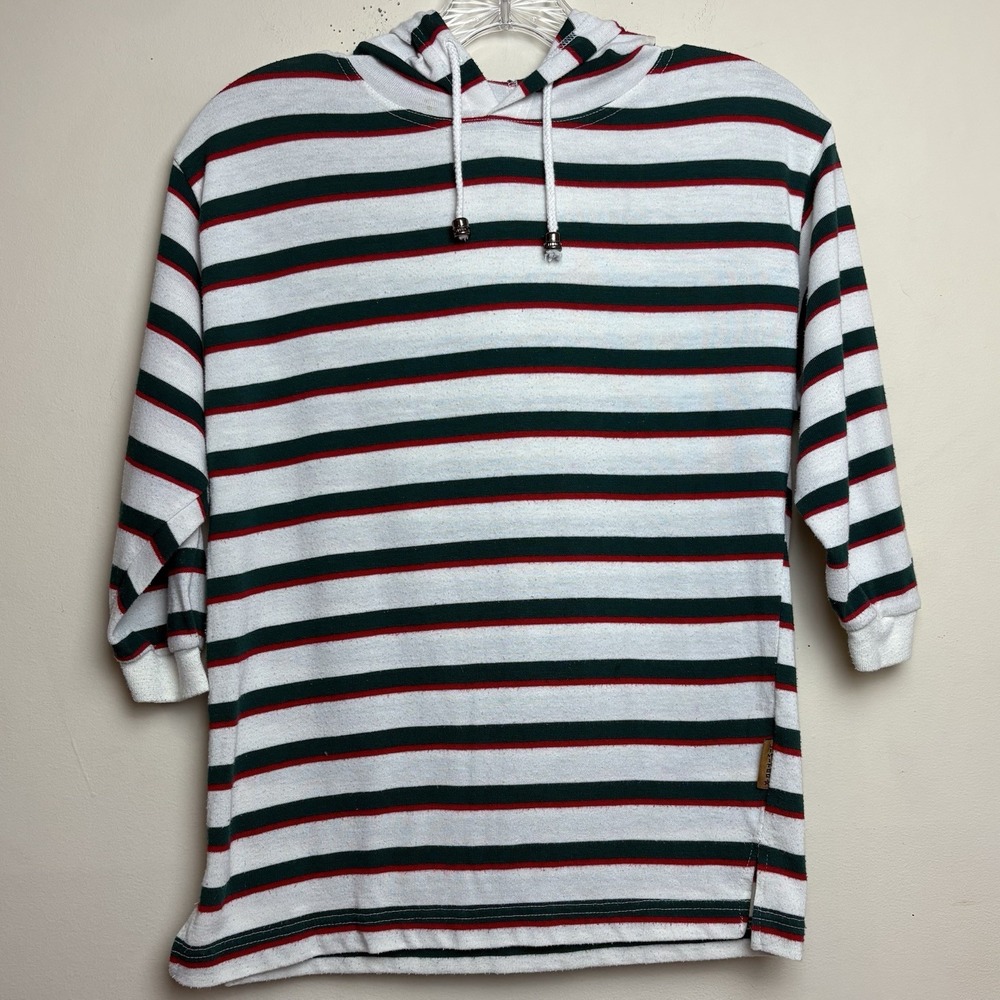 The Limited Vintage 90s Striped Hoodie 3/4 Sleeves Woman's Small